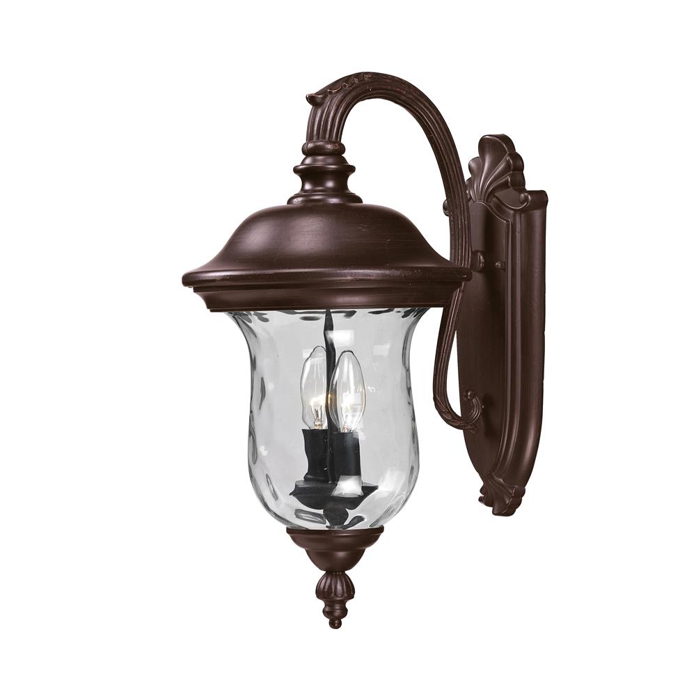 Z-Lite 534M-RBRZ Outdoor Wall Light in Bronze with a Clear Waterglass Shade